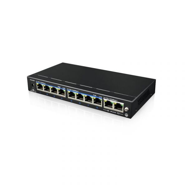 UTEPO UTP3-GSW0802-TP120 Коммутатор 8-портовый неуправляемый PoE+ 2 uplink порта 4K - SKU:G00015026