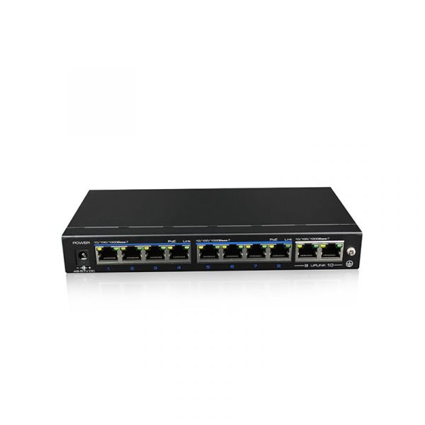 UTEPO UTP3-SW08-TP120-A1 Коммутатор 8-портовый неуправляемый PoE+ 2 uplink порта 1080p - SKU:G00015031