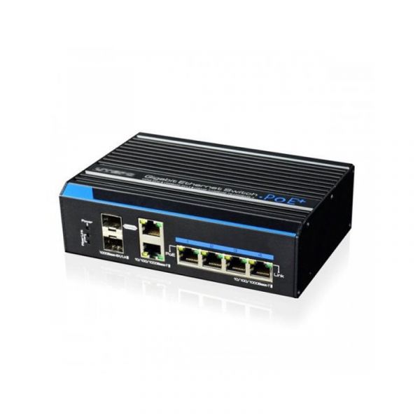 UTEPO UTP7204GE-HPOE Коммутатор 4-портовый гигабитный неуправляемый PoE+ 2 uplink порта - SKU:G00015038